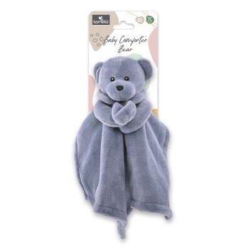 BABY COMFORTER BEAR GREY NATURAL