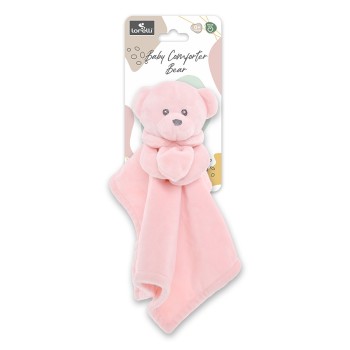 BABY COMFORTER BEAR PINK NATURAL