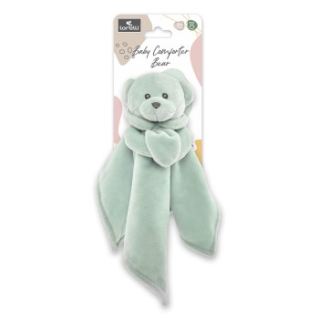 BABY COMFORTER BEAR GREEN NATURAL