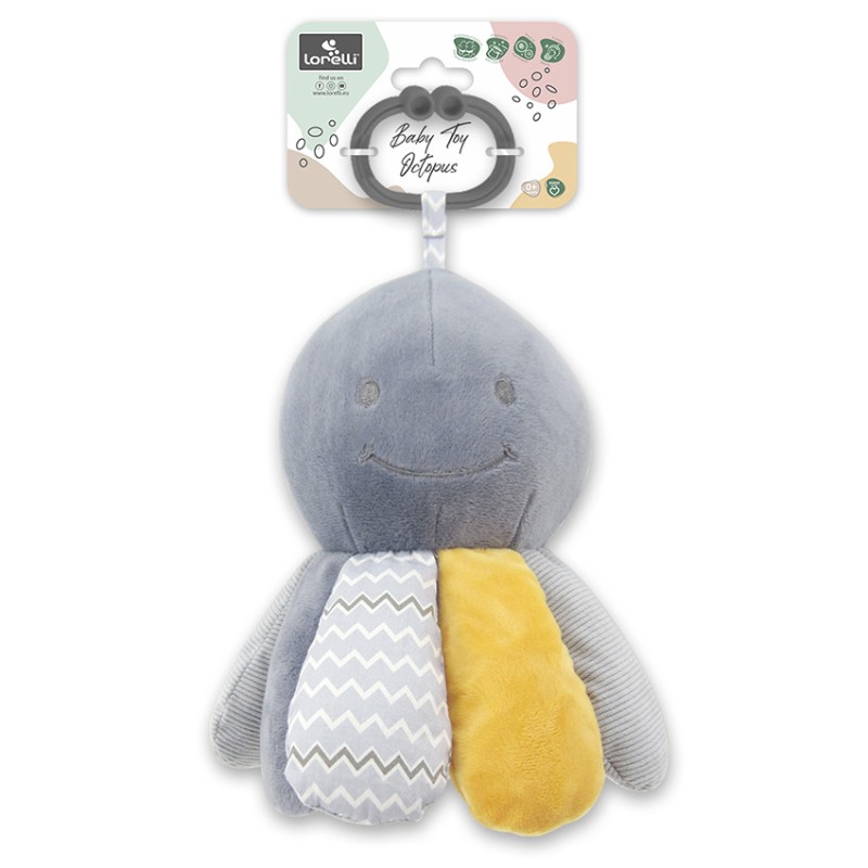 BABY TOY OCTOPUS NATURAL GREY