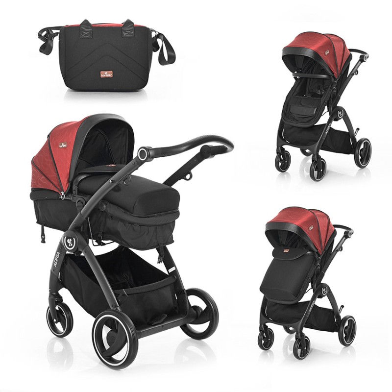 BABY STROLLER ADRIA BLACK&RED
