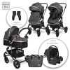 BABY STROLLER ALBA PREMIUM STEEL GREY+ADAPTERS