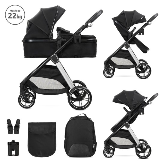 BABY STROLLER ASPEN BLACK 2in1 with transformable