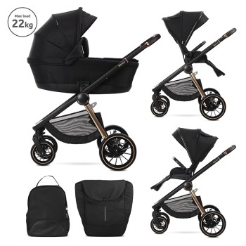 BABY STROLLER BIANCA BLACK 2 IN 1 UP TO 22KGS + AD
