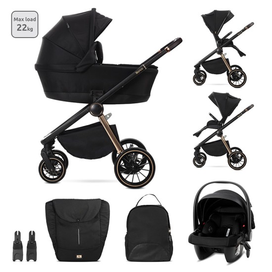 BABY STROLLER BIANCA BLACK 3in1 UP TO 22KGS WITH P BABY STROLLER BIANCA BLACK 3in1 UP TO 22KGS WITH P