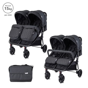 BABY STROLLER DUO+BAG BLACK up to 15kg