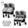 TWIN BABY STROLLER DUO GREY+BAG up to 22kg
