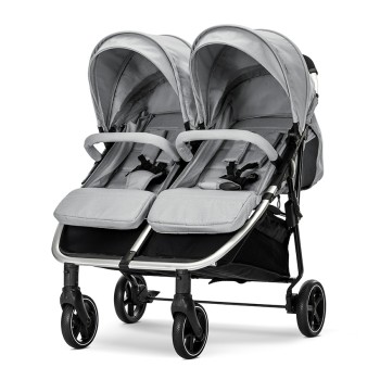TWIN BABY STROLLER DUO GREY+BAG up to 22kg