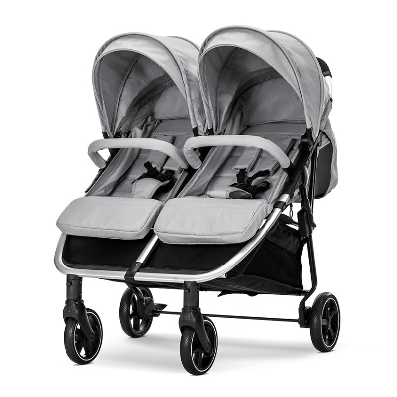 TWIN BABY STROLLER DUO GREY+BAG up to 22kg