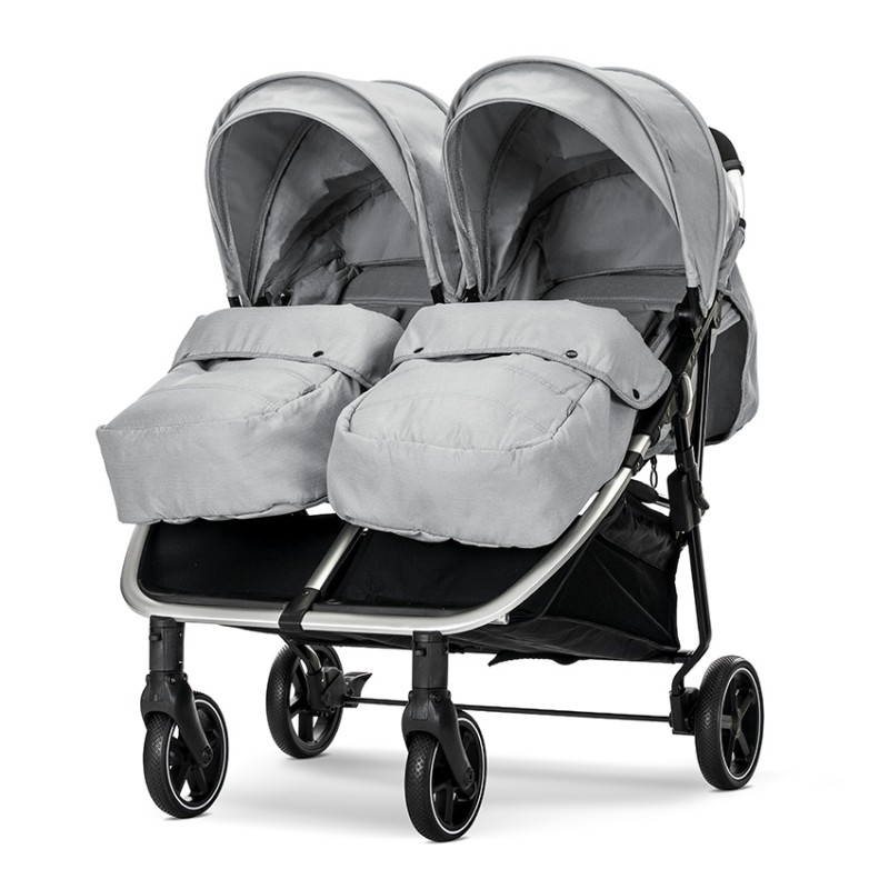 TWIN BABY STROLLER DUO GREY+BAG up to 22kg