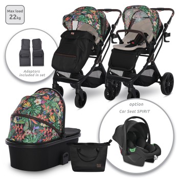 BABY STROLLER GLORY TROPICAL FLOWERS +ADAPTERS