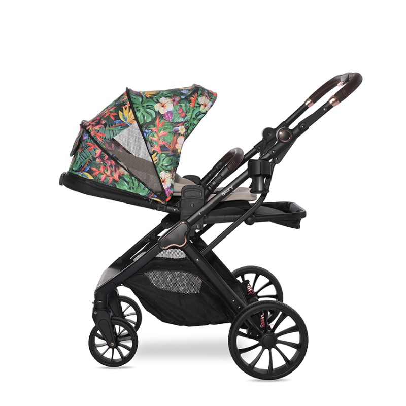 BABY STROLLER GLORY TROPICAL FLOWERS +ADAPTERS