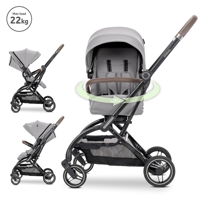 BABY STROLLER MAKAYA GREY UP TO 22KGS WITH ROTATIO