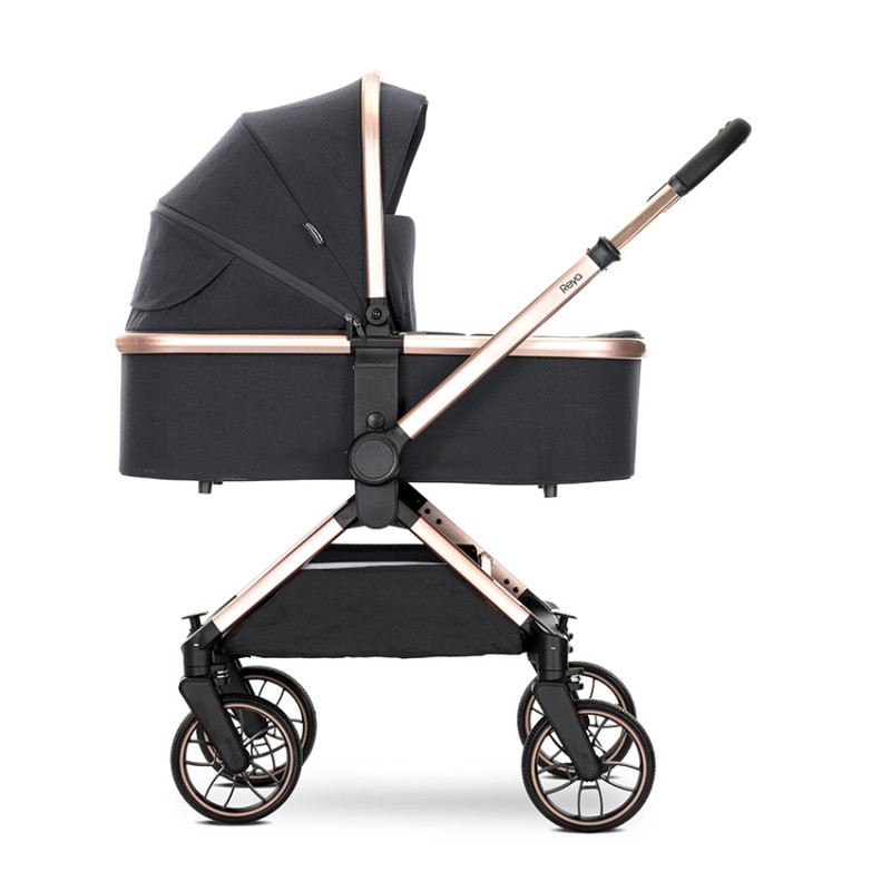 BABY STROLLER REYA BLACK 2in1 with reversible hand