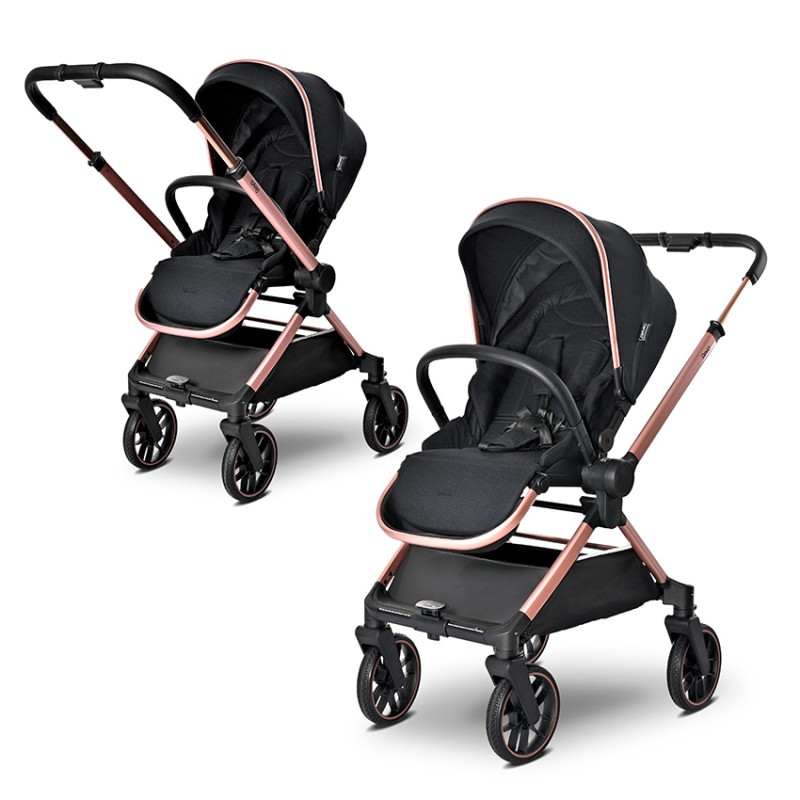 BABY STROLLER REYA BLACK 2in1 with reversible hand