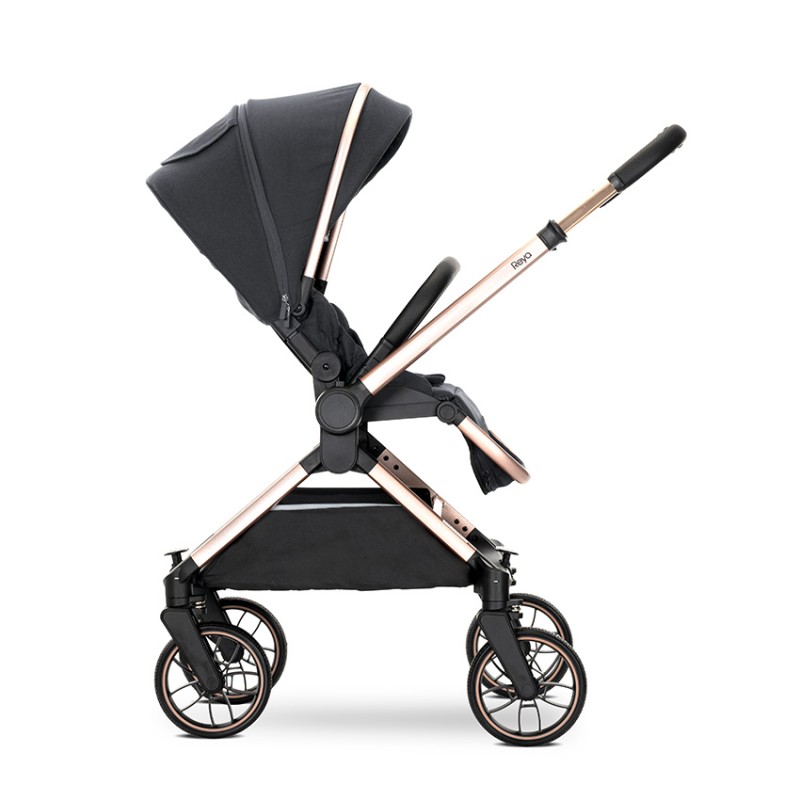 BABY STROLLER REYA BLACK 2in1 with reversible hand