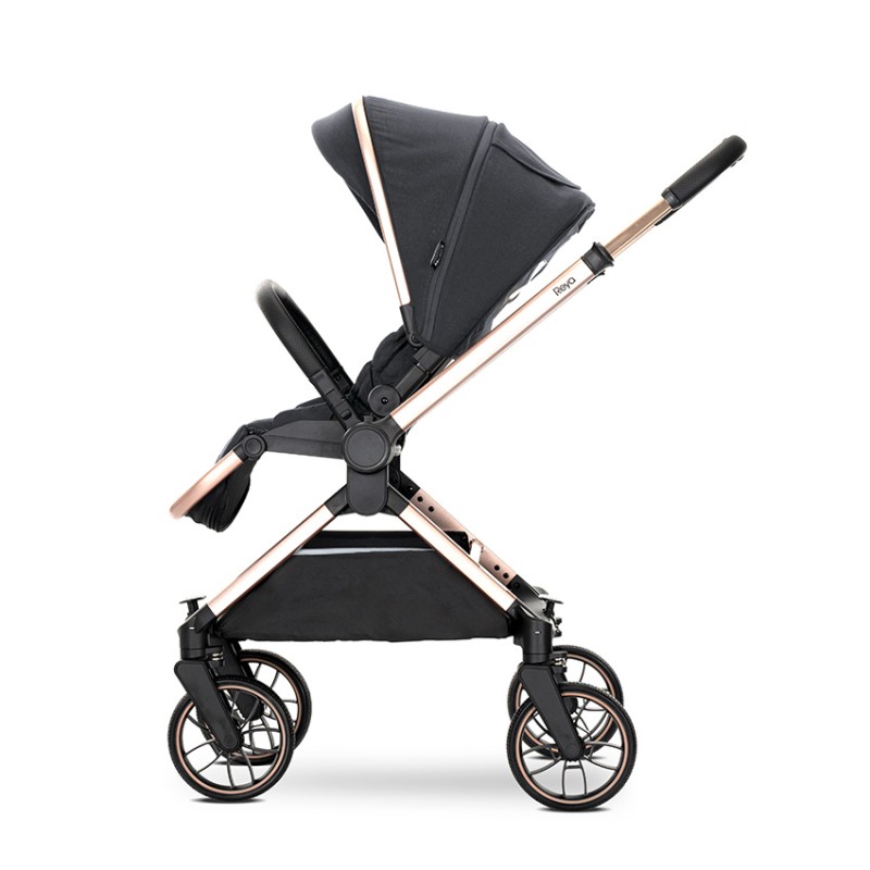 BABY STROLLER REYA BLACK 2in1 with reversible hand
