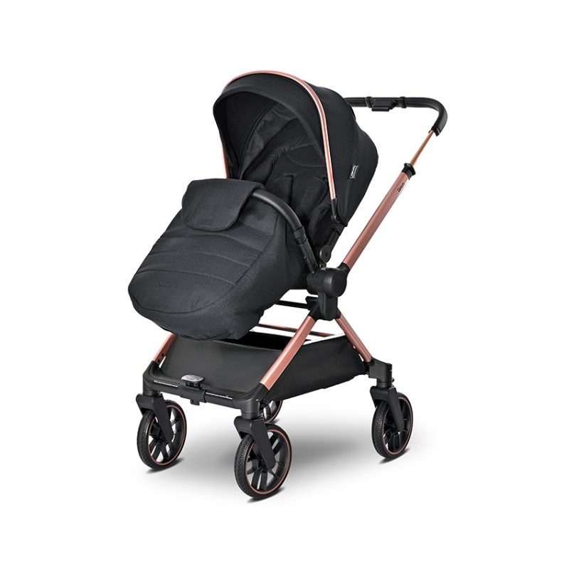 BABY STROLLER REYA BLACK 2in1 with reversible hand