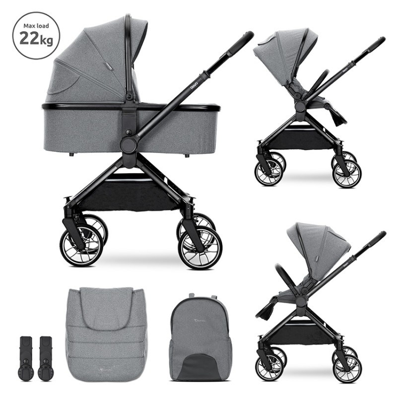 BABY STROLLER REYA GREY 2in1 with reversible handl