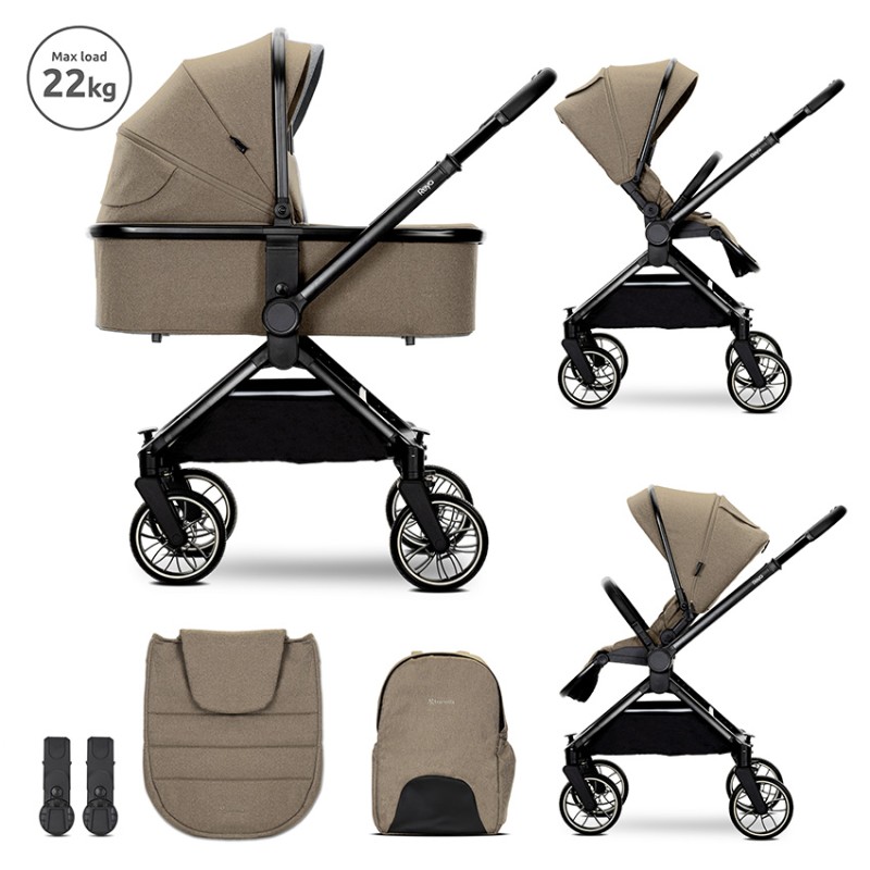 BABY STROLLER REYA BEIGE 2in1 with reversible hand