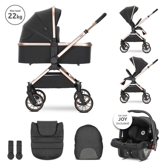 BABY STROLLER REYA 3in1 BLACK JASPER with reversib BABY STROLLER REYA 3in1 BLACK JASPER with reversib
