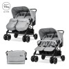 TWIN BABY STROLLER TWIN GREY+BAG