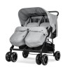 TWIN BABY STROLLER TWIN GREY+BAG