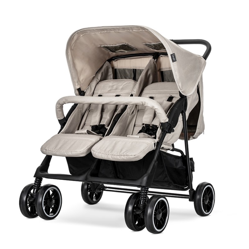 TWIN BABY STROLLER TWIN BEIGE+BAG