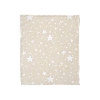 BLANKET CORAL 85/100 CM BEIGE WITH STARS