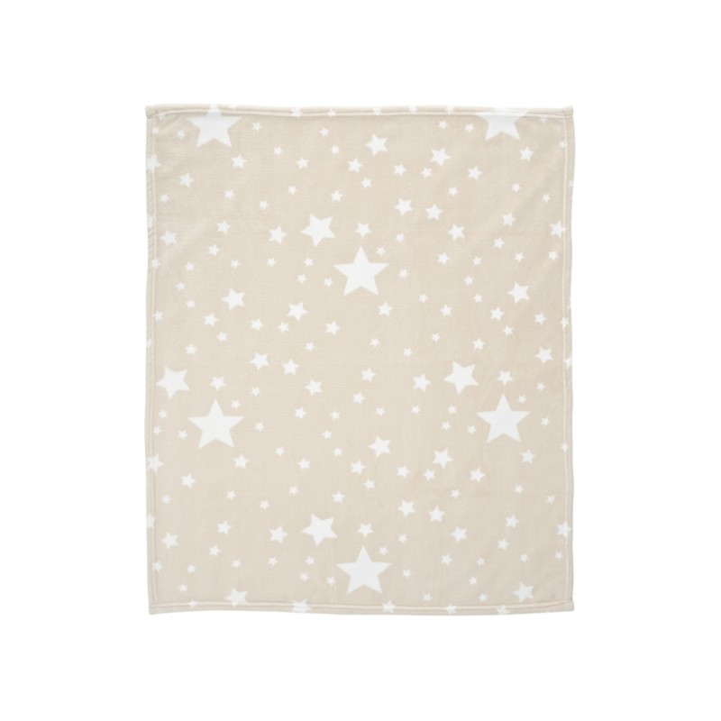 BLANKET CORAL 85/100 CM BEIGE WITH STARS