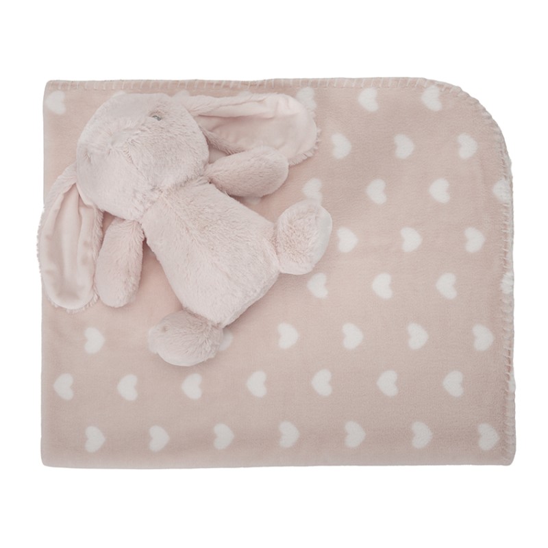 NAPPY PEACH BLANKET WITH BUNNY