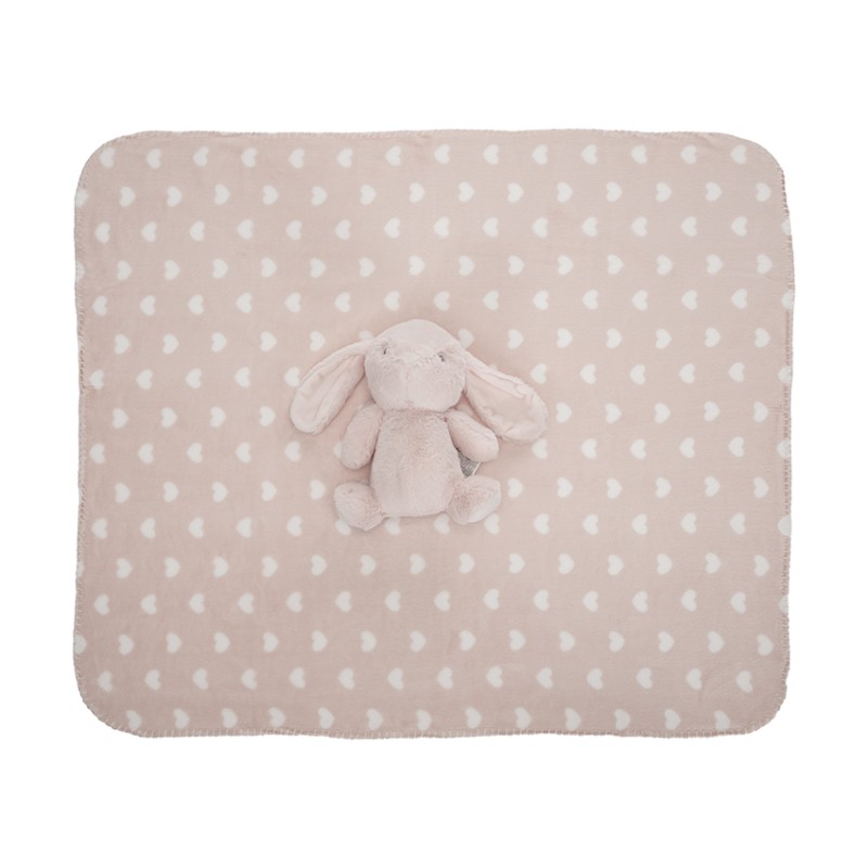 NAPPY PEACH BLANKET WITH BUNNY
