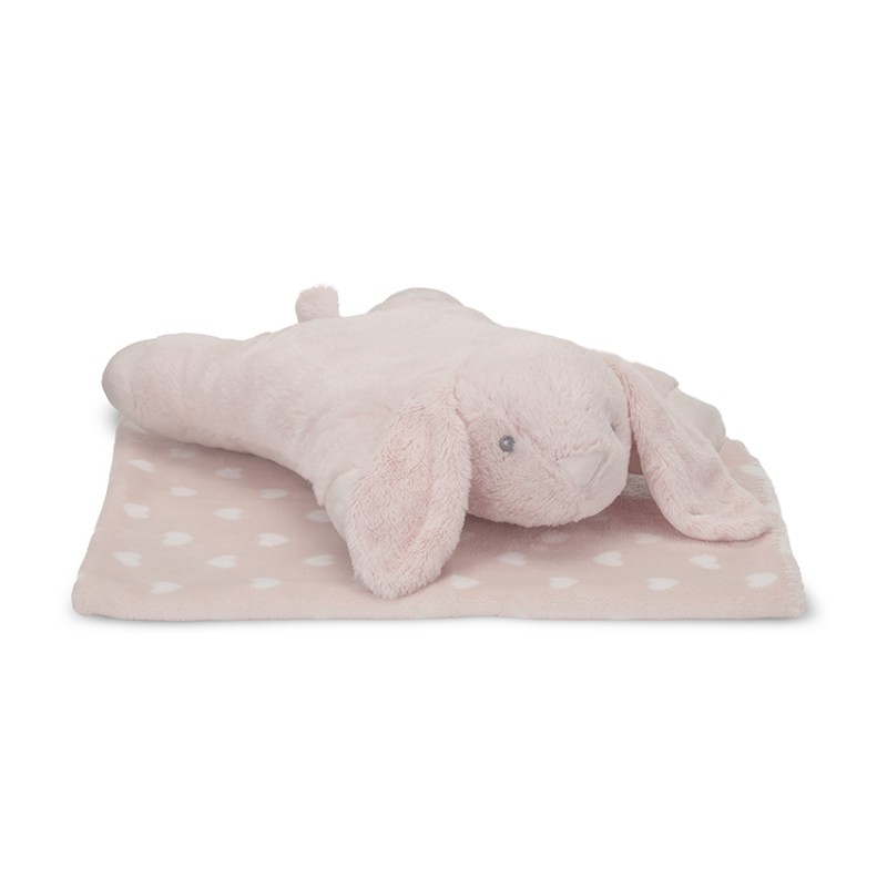 POFFY DUO PEACH BLANKET WITH BUNNY PILLOW