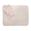 POFFY DUO PEACH BLANKET WITH BUNNY PILLOW