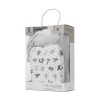 POFFY DUO WHITE BLANKET WITH GREY TEDDY BEAR  PILL