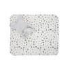 POFFY DUO WHITE BLANKET WITH GREY TEDDY BEAR  PILL