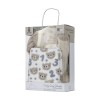 POFFY DUO WHITE BLANKET WITH BEIGE TEDDY BEAR PILL