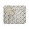 POFFY DUO WHITE BLANKET WITH BEIGE TEDDY BEAR PILL