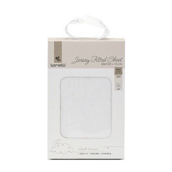 JERSEY FITTED SHEET 60/120+15 WHITE