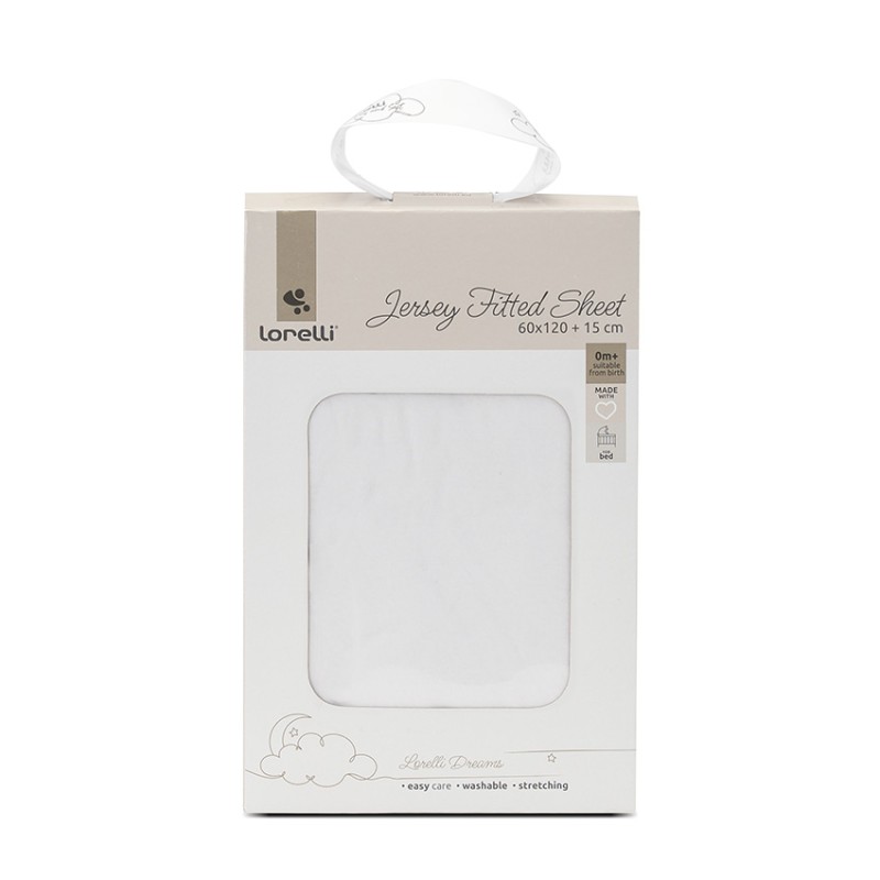 JERSEY FITTED SHEET 60/120+15 WHITE