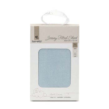JERSEY FITTED SHEET 60/120+15 BLUE