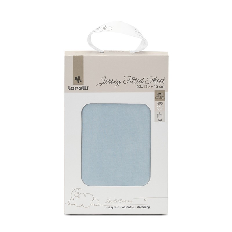 JERSEY FITTED SHEET 60/120+15 BLUE