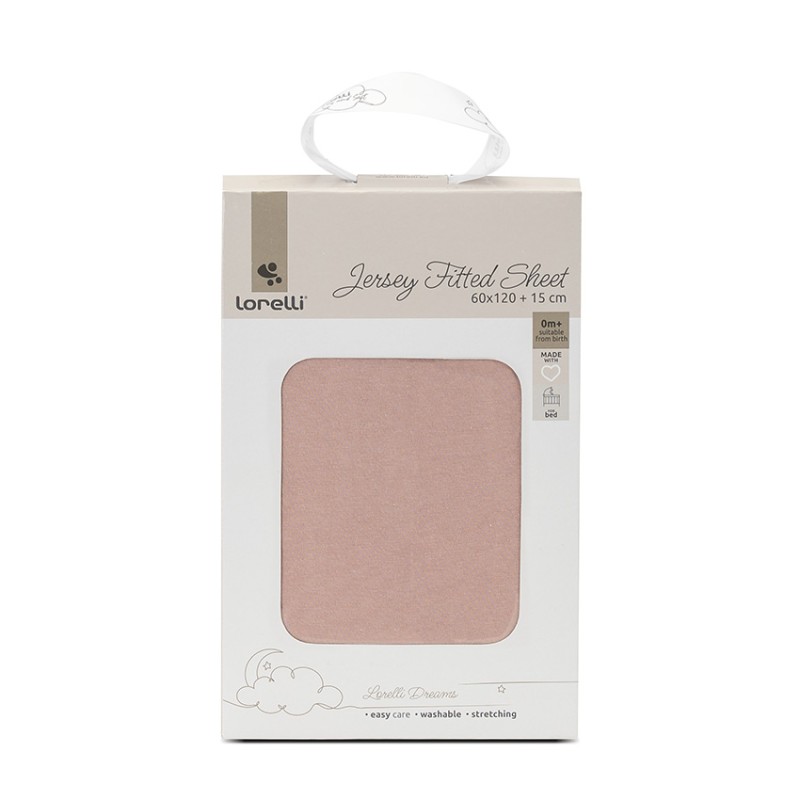 JERSEY FITTED SHEET 60/120+15 PINK