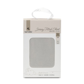 JERSEY FITTED SHEET 60/120+15 GREY