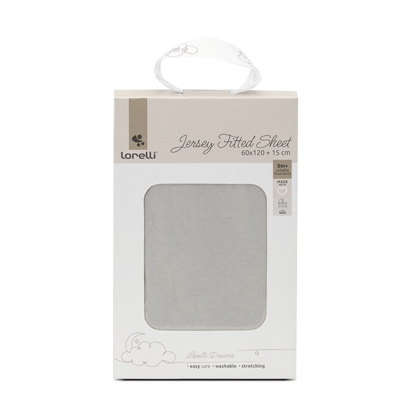 JERSEY FITTED SHEET 60/120+15 GREY