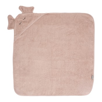 HOODED TOWEL WITH EMBROIDERY 90/90 CM ROSE SMOKE