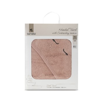 HOODED TOWEL WITH EMBROIDERY 90/90 CM ROSE SMOKE