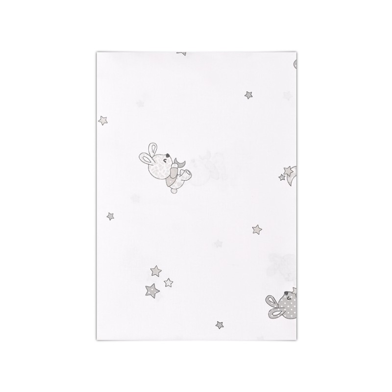 FLAT SHEET 150/100cm LITTLE RABBITS GREY