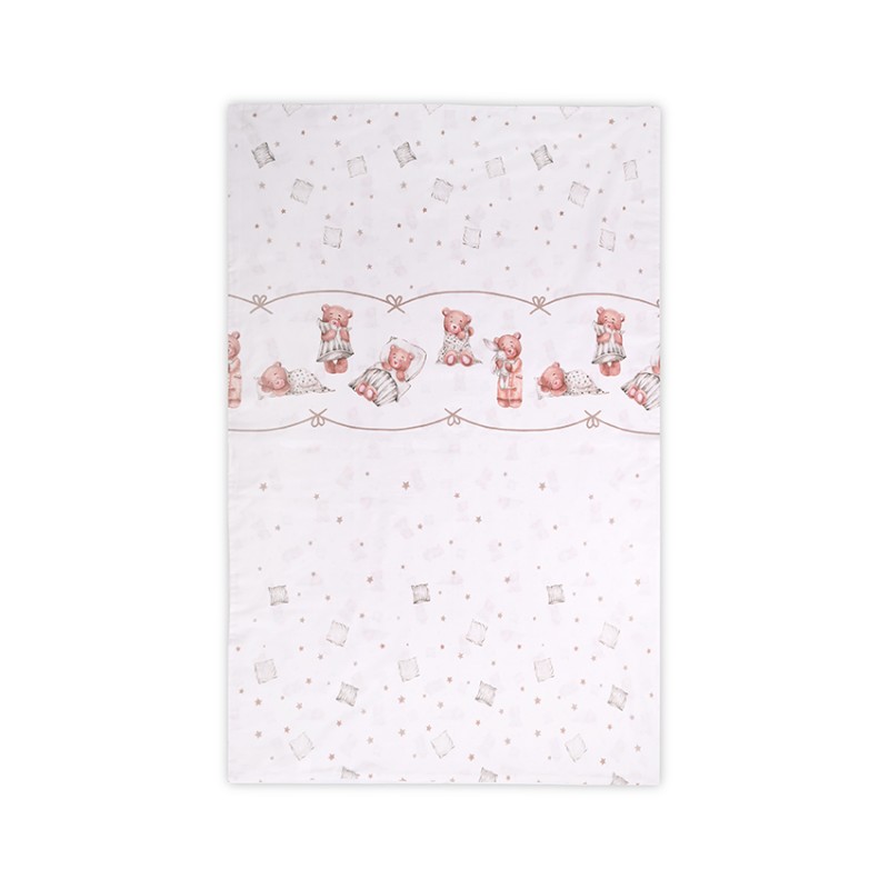 QUILT CASE WITH ZIP 140/95cm BEARS & PILLOWS BEIGE