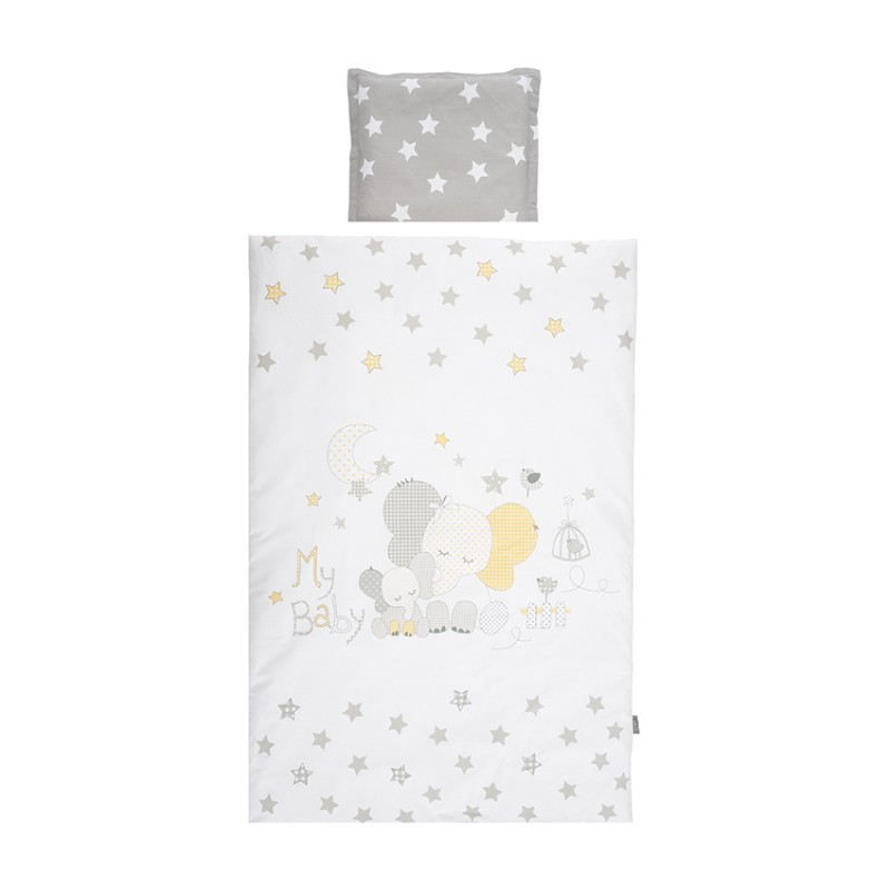 SET 3 PCS COSY RANFORCE GREY ELEPHANT STARS